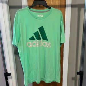 Adidas Green Short Sleeve Tee Casual Crew Neck